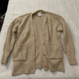 Camel cozy button up sweater barely worn.